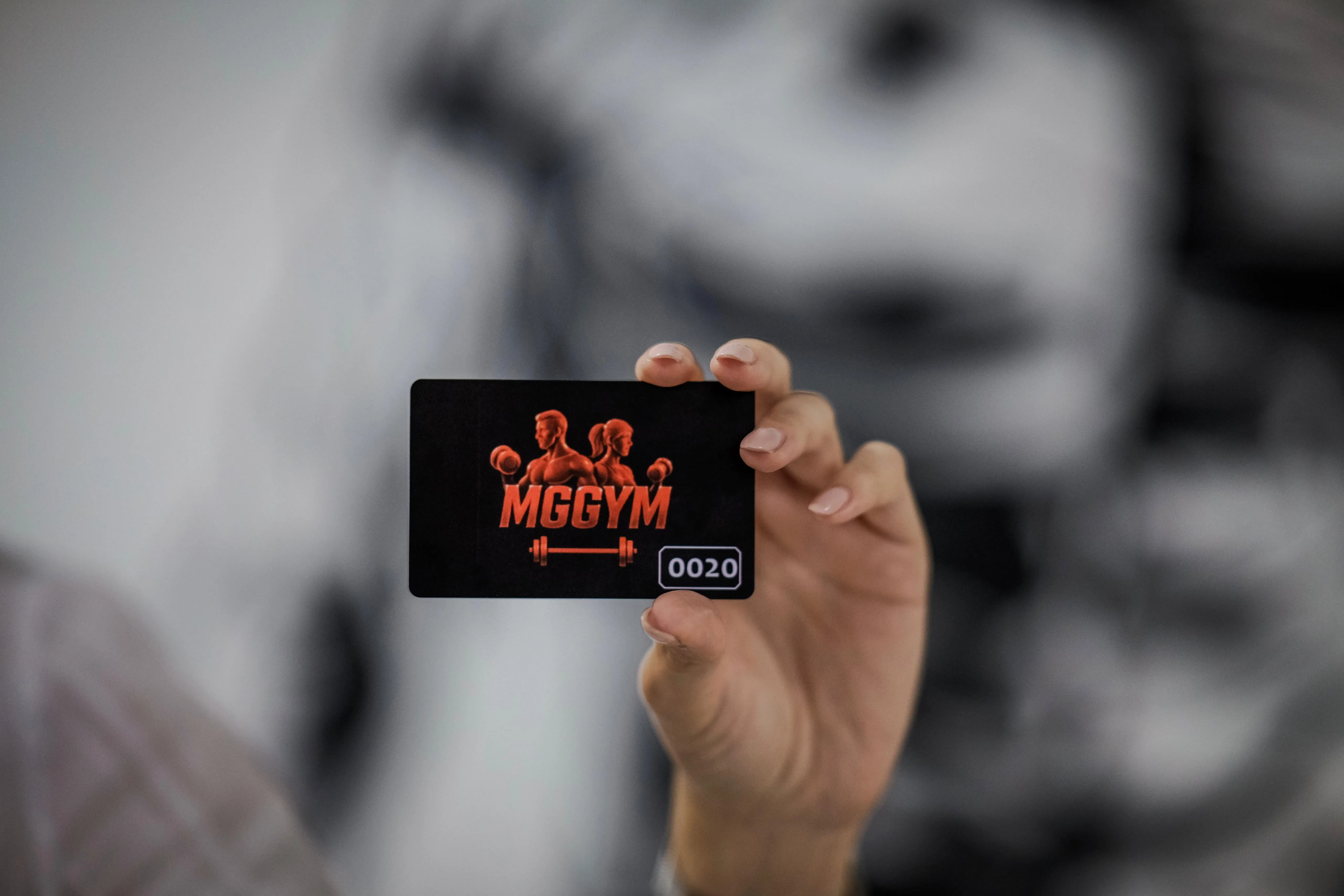 Gym card with number on it.